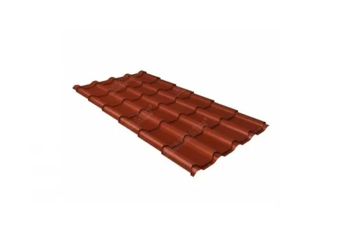 Металлочерепица камея 0,45 RAL 8004 терракота