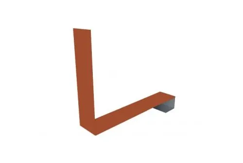 Планка примыкание нижнее к трубе фальц 0,45 Drap RAL 8004 терракота