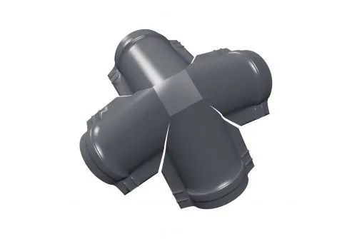 Четверник конька малого полукруглого GreenСoat Pural с пленкой RR 23 темно-серый (RAL 7024 мокрый асфальт)