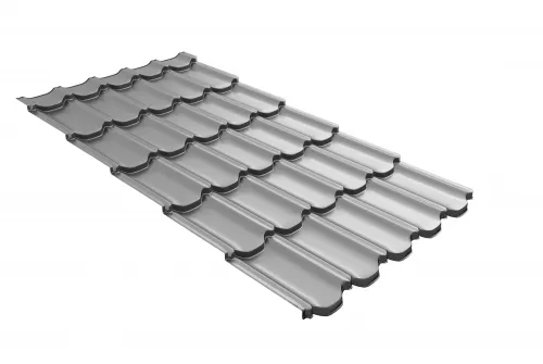 Металлочерепица квинта плюс c 3D резом 0,45 RAL 7004 сигнальный серый