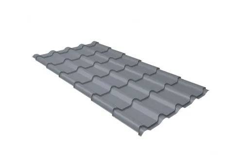 Металлочерепица камея 0,45 RAL 9006 бело-алюминиевый