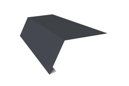 Планка карнизная для мягкой кровли 65х50 Фартук S1 карнизный 0,45 Drap ST RAL 7024 мокрый асфальт