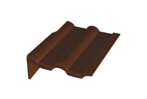 Боковая цементно-песчаная черепица Braas Франкфуртская левая, темно-коричневый