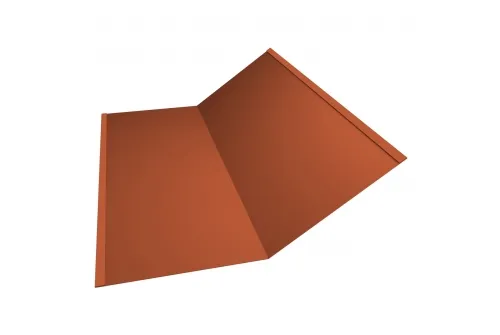 Планка ендовы нижней 300х300 0,5 Satin с пленкой RAL 8004 терракота