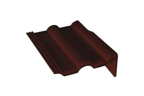 Боковая цементно-песчаная черепица Braas Франкфуртская правая, коричневый