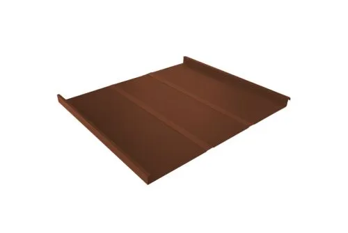 Фальц двойной стоячий Line 0,5 PurLite Мatt с пленкой на замках RAL 8004 терракота