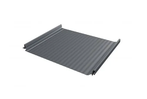 Кликфальц Pro Gofr 0,5 GreenCoat Pural BT с пленкой на замках RR 23 темно-серый (RAL 7024 мокрый асфальт)