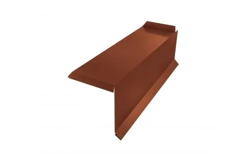 Планка торцевая сегментная 20мм Правая 0,5 Satin с пленкой RAL 8004 терракота