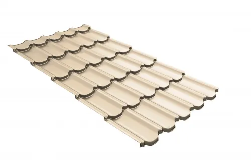 Металлочерепица квинта плюс c 3D резом 0,45 RAL 1015 светлая слоновая кость