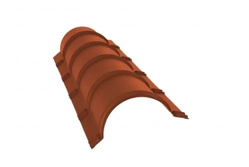 Планка конька полукруглого 0,5 Velur RAL 8004 терракота