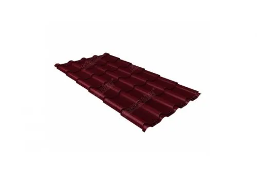 Металлочерепица камея 0,45 RAL 3005 красное вино