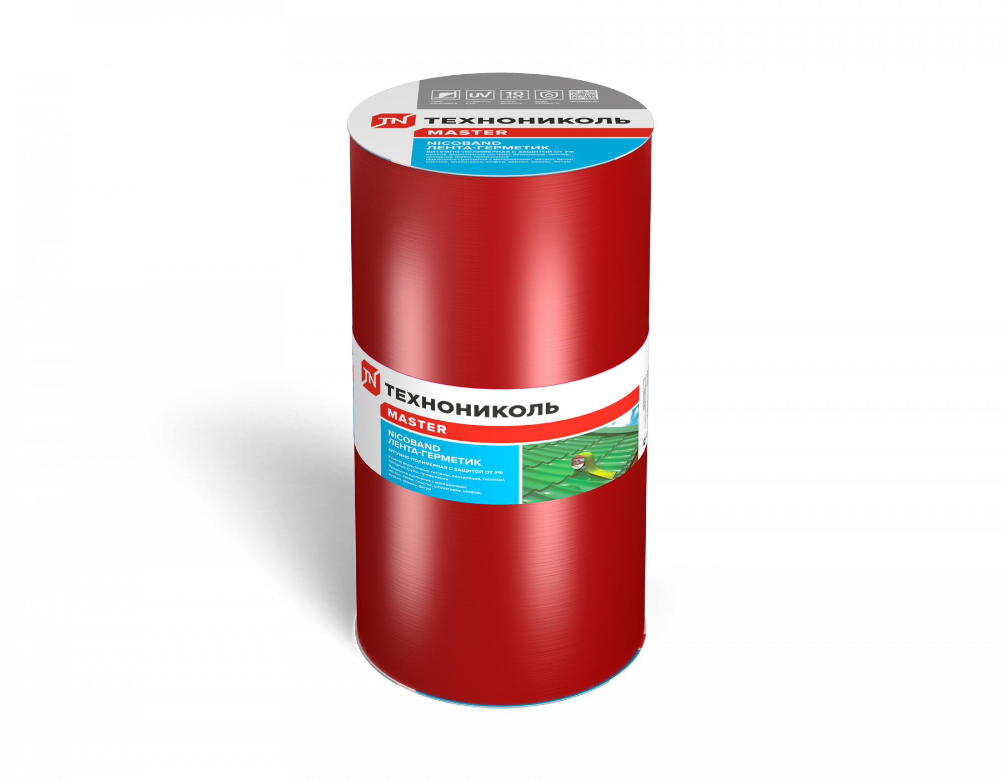 Лента-герметик NICOBAND красный 10м х 30см ГП (коробка 1 рулон)