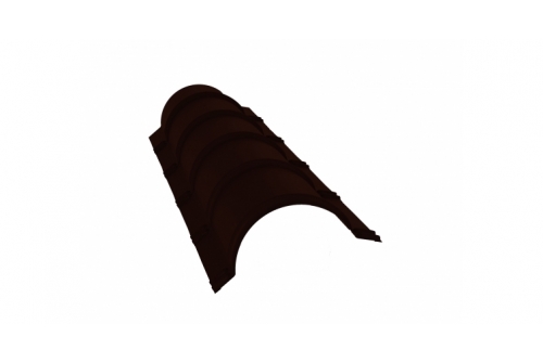 Планка конька полукруглого 0,5 Quarzit lite с пленкой RR 32 темно-коричневый