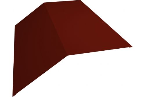 Планка конька плоского 190х190 0,5 Satin с пленкой RAL 3009 оксидно-красный