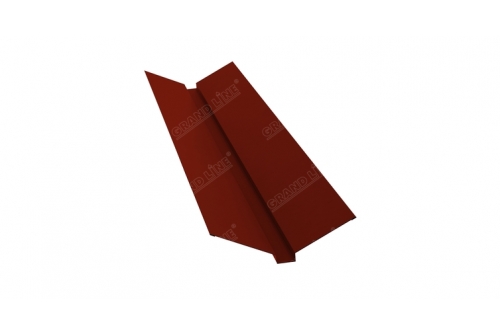 Планка ендовы верхней 115х30х115 0,5 Satin с пленкой RAL 3009 оксидно-красный