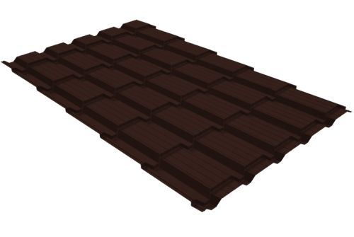 Металлочерепица Верховье квадро профи 0,5 Satin RAL 8017 шоколад