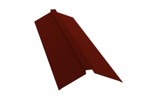 Планка конька плоского 115х30х115 0,5 Satin с пленкой RAL 3009 оксидно-красный