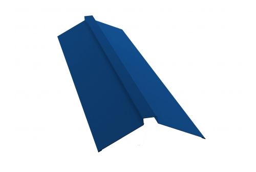 Планка конька плоского 150х40х150 0,5 Satin с пленкой RAL 5005 сигнальный синий