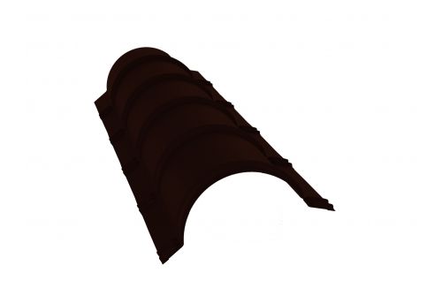 Планка малого конька полукруглого 0,5 Quarzit lite с пленкой RR 32 темно-коричневый