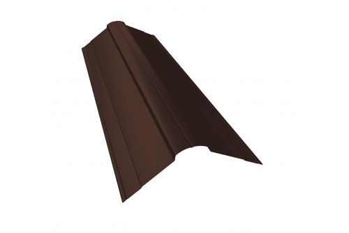 Планка конька фигурного 100x100 0,5 Satin RAL 8017 шоколад