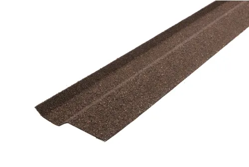 Планка примыкания внакладку фартук S6 Grand Line c гранулятом коричневая