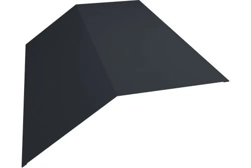 Планка конька плоского 190х190 0,45 PE с пленкой RAL 7024 мокрый асфальт