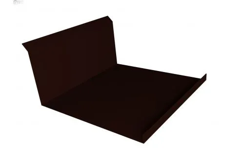 Планка примыкания нижняя 20х122х260х15 0,5 GreenCoat Pural BT, matt RR 32 темно-коричневый (RAL 8019 серо-коричневый)