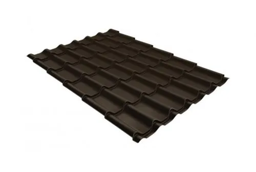 Металлочерепица классик 0,5 GreenCoat Pural BT темно-коричневый (RAL 8019 серо-коричневый)