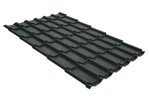 Металлочерепица классик 0,5 GreenCoat Pural BT, темно-серый (RAL 7024 мокрый асфальт)