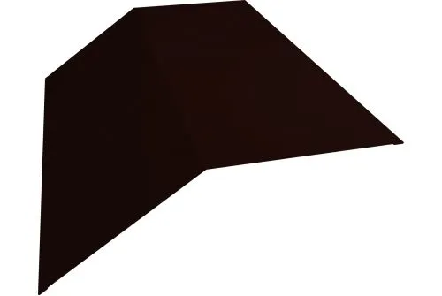 Планка конька плоского 190х190 0,5 Quarzit lite с пленкой RR 32 темно-коричневый