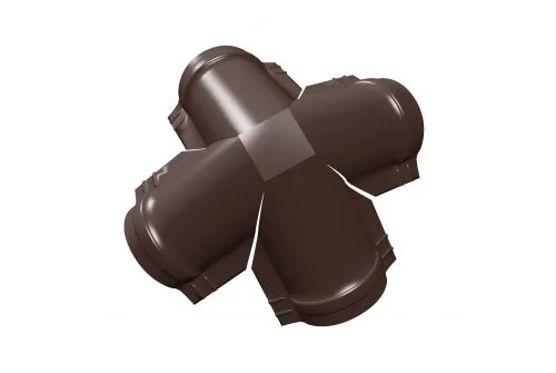 Четверник конька малого полукруглого PE с пленкой RAL 8017 шоколад