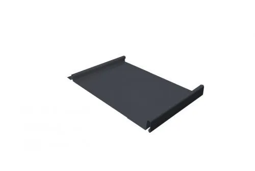 Кликфальц GL 0,5 GreenCoat Pural BT с пленкой на замках RR 23 темно-серый (RAL 7024 мокрый асфальт)