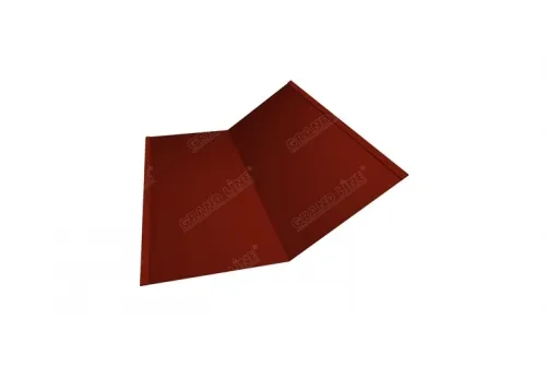 Планка ендовы нижней 300х300 0,5 Satin с пленкой RAL 3009 оксидно-красный