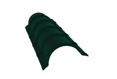 Планка конька полукруглого 0,5 Satin с пленкой RAL 6005 зеленый мох