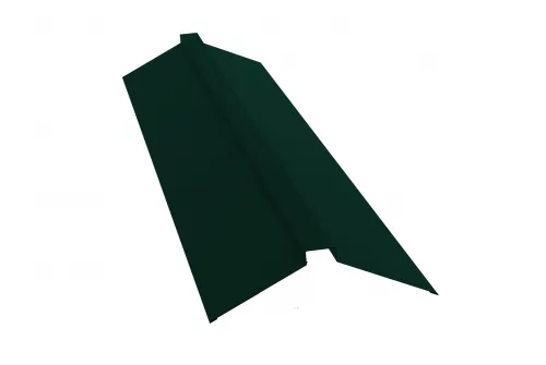 Планка конька плоского 115х30х115 0,5 Satin с пленкой RAL 6005 зеленый мох