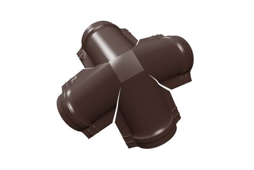 Четверник конька малого полукруглого PurLite Мatt с пленкой RAL 8017 шоколад