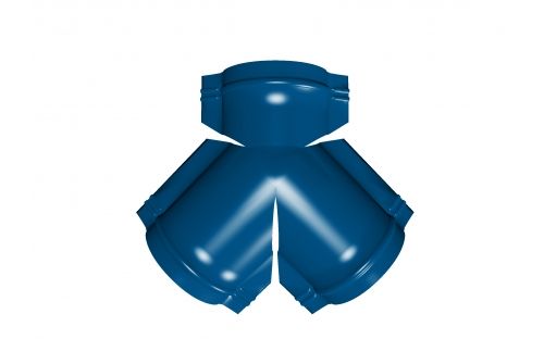 Тройник Y конька полукруглого Satin с пленкой RAL 5005 сигнальный синий