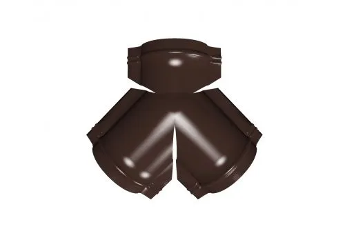 Тройник Y конька полукруглого Satin с пленкой RAL 8017 шоколад